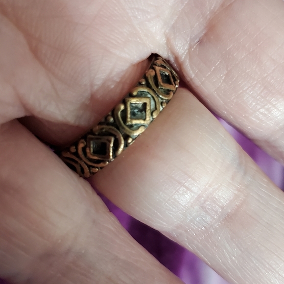 SOLD Amy Kahn Russell butterfly enamel ring solid bronze vintage Timeless! - Picture 4 of 9